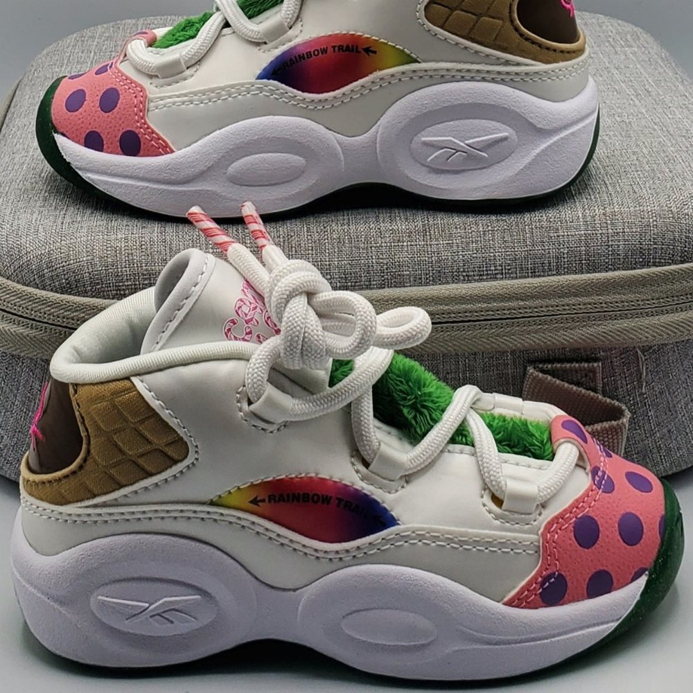 Reebok Infants Iverson Question Mid X CandyLand Toddler Size 9 H05605 White